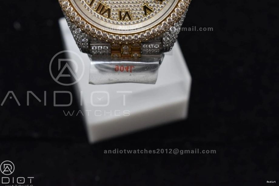 Yellow 2 Diamond DateJust TWD 41mm Gold Best Tone Version Dial Roman 0122